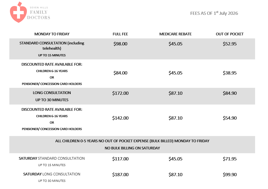 SHFD Fees July 2026